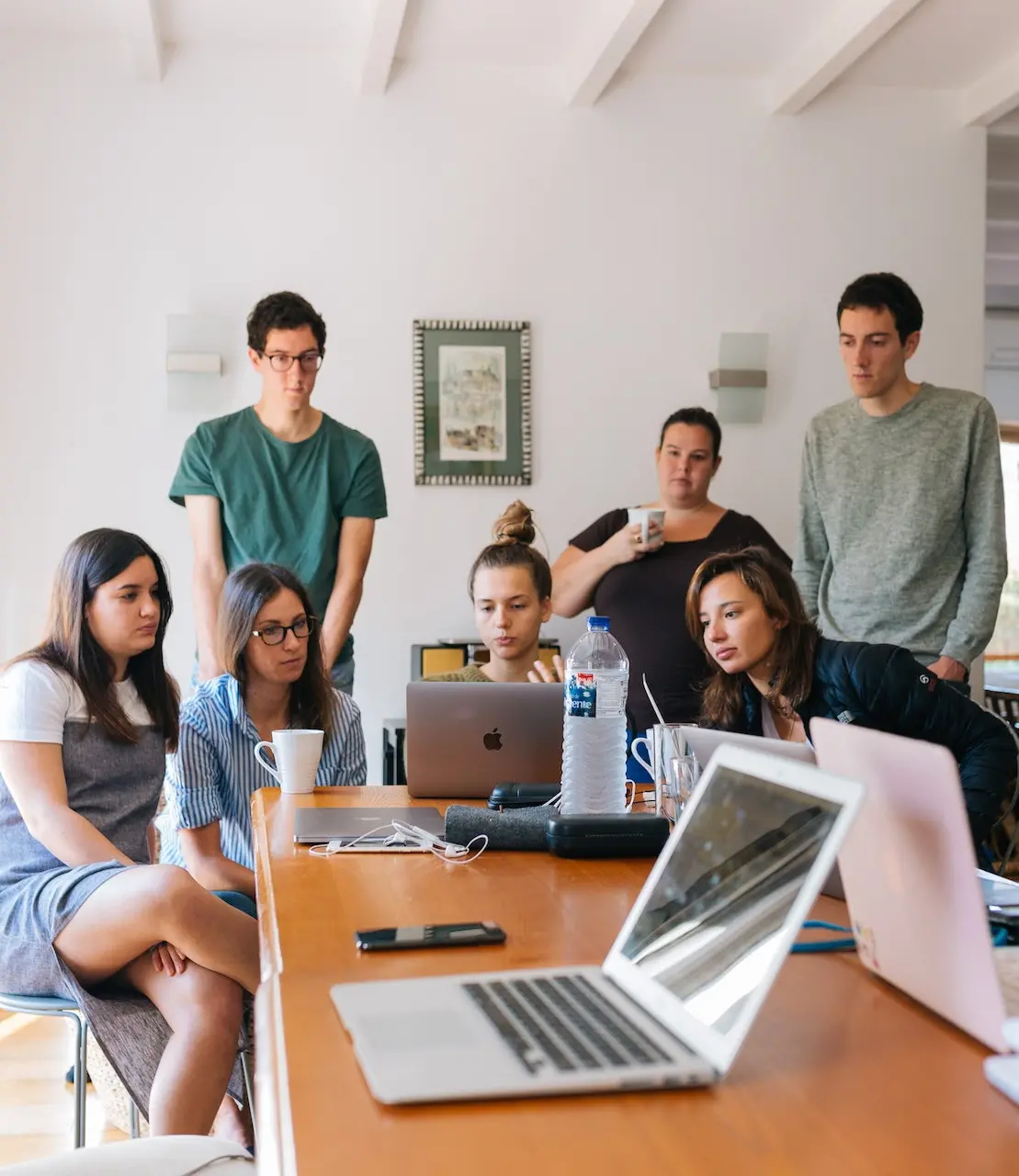 Interns working alongside engineers